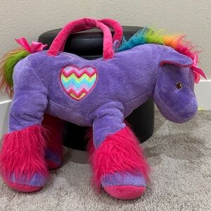 Plush Purple Unicorn Toy with Pink Accents